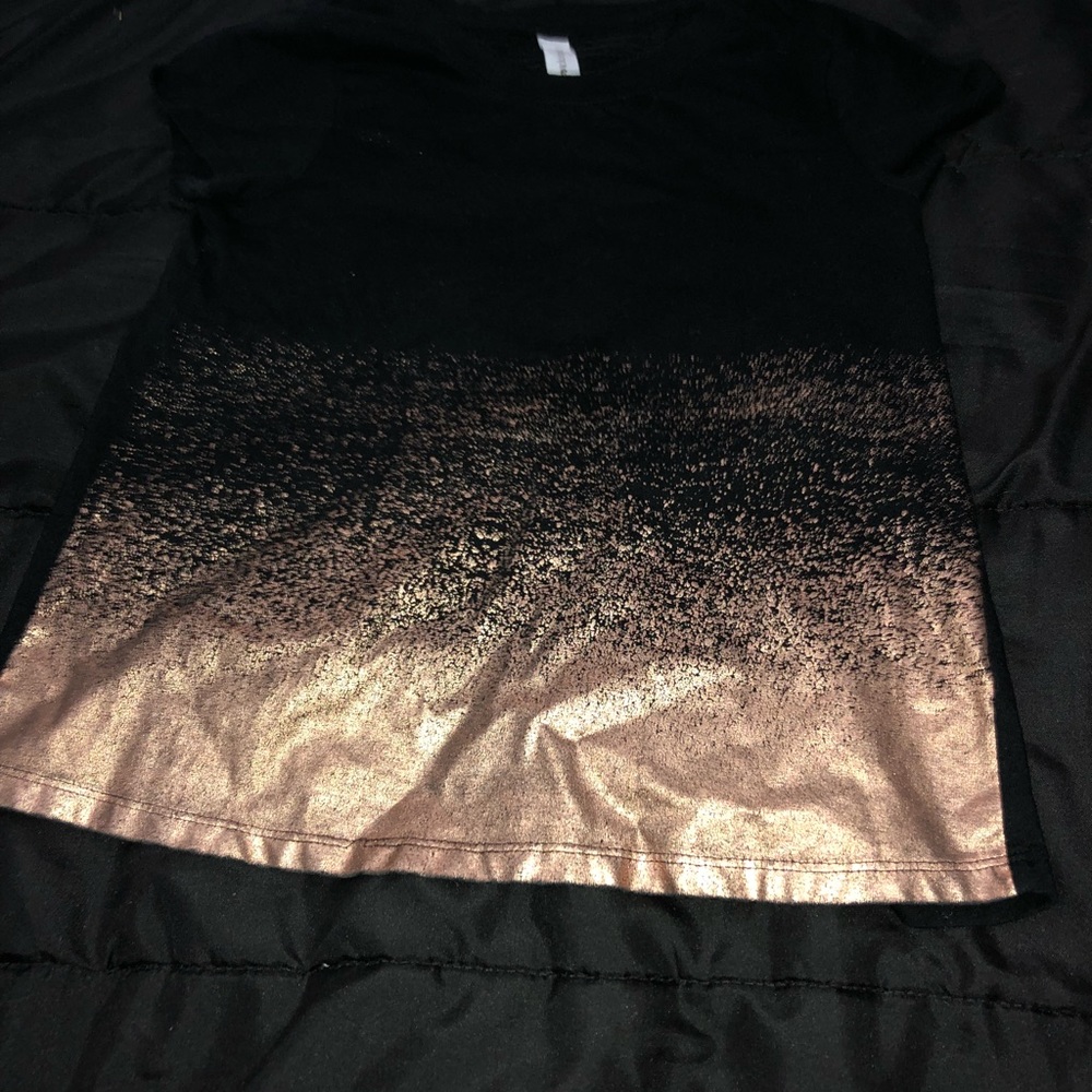 Black faded into rose gold top